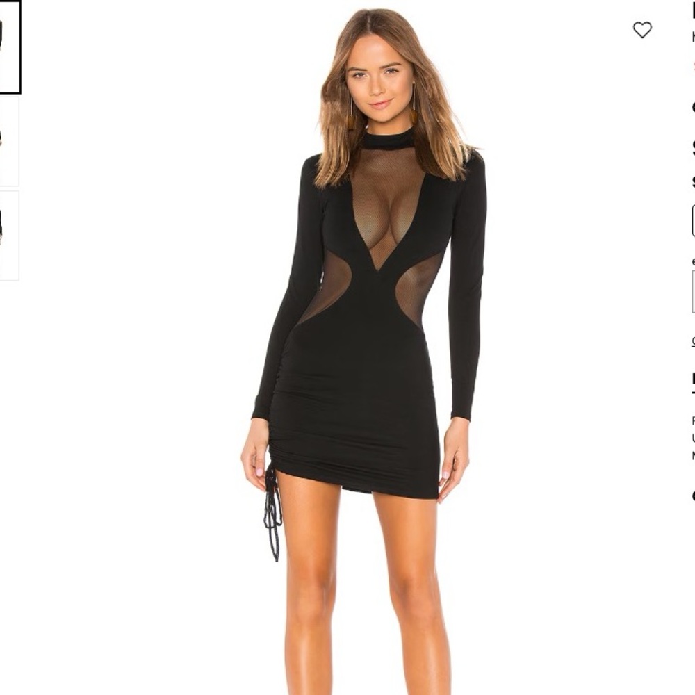 H:ours Black Sheer Libra Dress